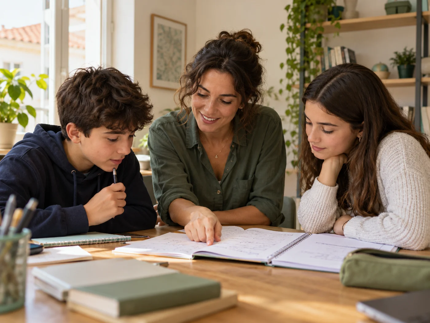 Imagem ilustrativa de uma sessão de apoio escolar com adolescentes